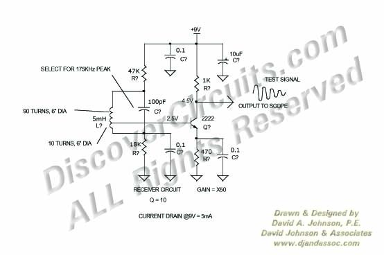 
175KHz Ring Receiver , Circuit designed by David A. Johnson, P.E. (June 20, 2000)