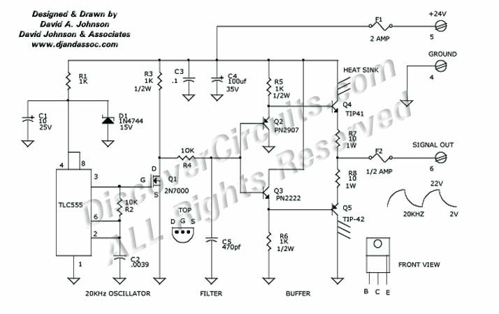 Circuit High Power Touch Switch Exciter designed by David A. Johnson, P.E. (Feb 11, 2002)