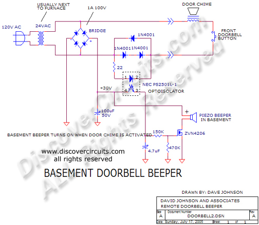 Basement Doorbell Beeper Circuit jULY 11, 2006