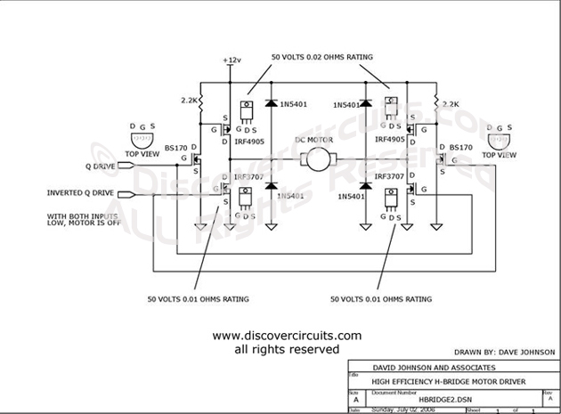 High Efficiency H-Bridge Motor Driver, David A. Johnson P.E., 7/9/2006