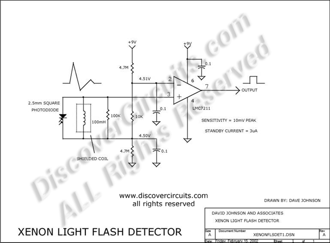 Xenon Light Flash Detector, David Johnson, Feb 15, 2002