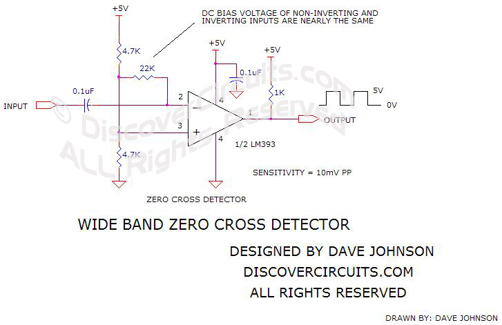 circuit schematic wide band zero cross detector