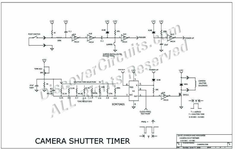 Camera Shutter Timer, David A. Johnson, P.E., June 11, 2000