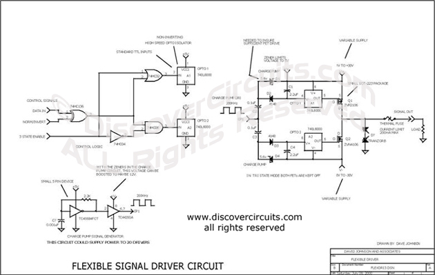 Circuit Flexible Signal Driver Circuit designed by David Johnson, P.E.