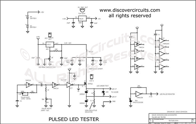 Circuit Pulsed LED Tester designed by Dave Johnson, P.E.