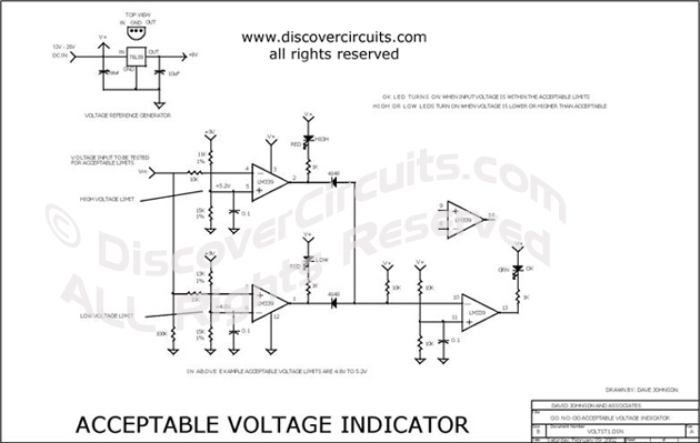 Circuit Acceptable Voltage Indicator designed by David Johnson, P.E.
