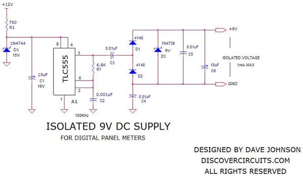 circuit-isolated power supply for digital panel meters