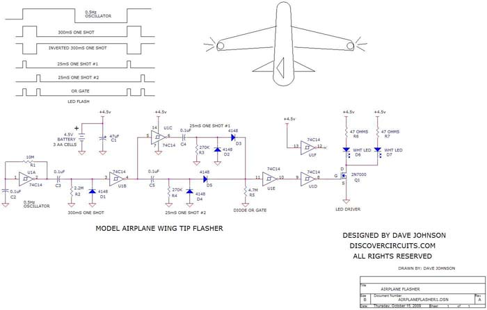 circuit model airplane wing tip flasher
