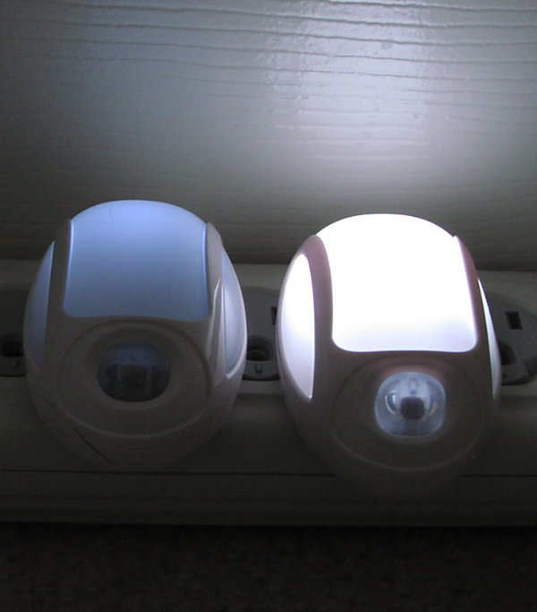 Old light on left, modified light on right