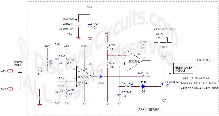 Green Laser Driver Circuitdesigned by David Johnson